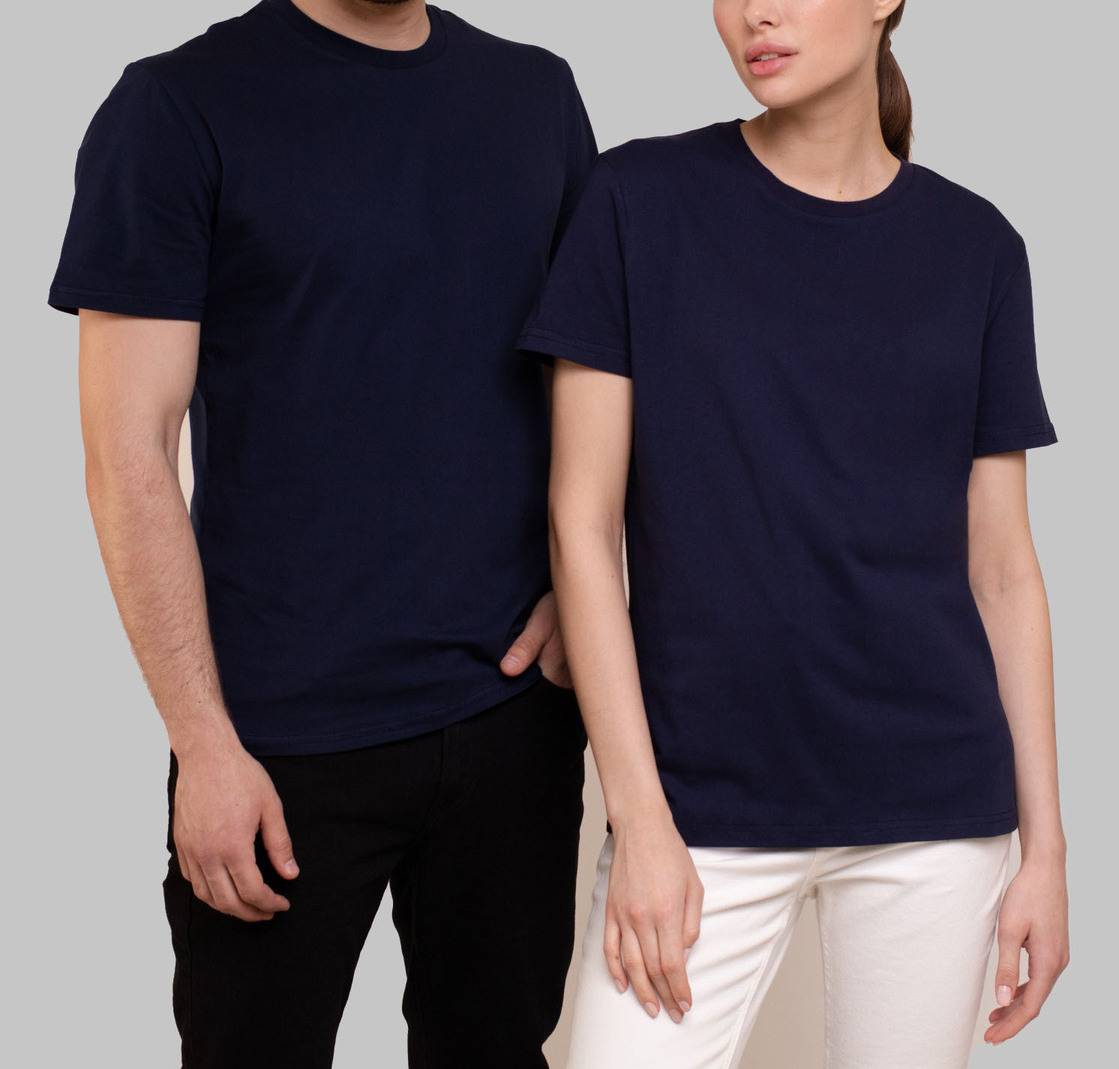 Скидка на мужскую футболку темно-синюю&nbsp;из 100% хлопка плотностью 160 гр, размеры: S /M/L/XL/2XL
